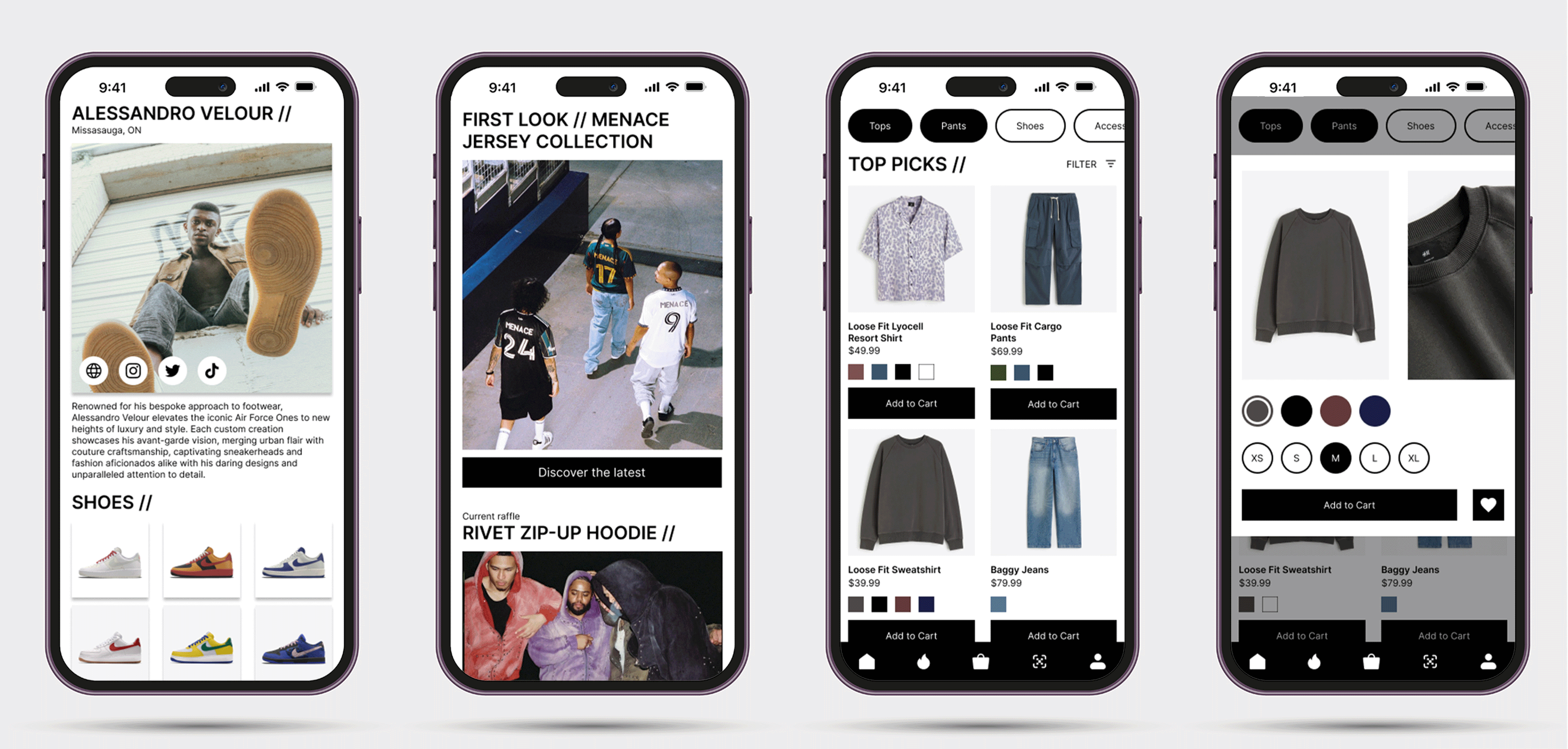 Kerencia Collective Mockup, 4 Phone Screens